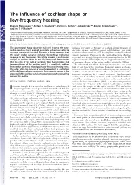 The Influence of Cochlear Shape on Low-Frequency Hearing