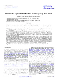 Dark Matter Deprivation in the Field Elliptical Galaxy NGC 7507⋆