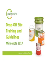 Drop‐Off Site Training and Guidelines