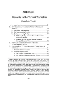 Equality in the Virtual Workplace