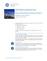 GE Multilin Technical Note