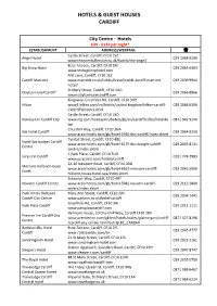 Hotels and Guest Houses Listed Are for Information Purposes Only