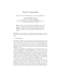 Physical Cryptography