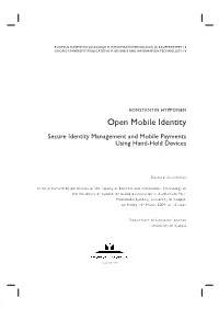 Secure Identity Management and Mobile Payments Using Hand-Held Devices