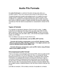 Audio File Formats