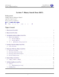 Binary Search Trees (BST)