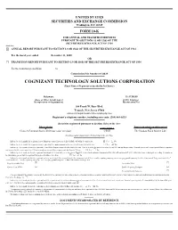 COGNIZANT TECHNOLOGY SOLUTIONS CORPORATION (Exact Name of Registrant As Specified in Its Charter)