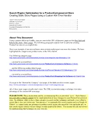 Creating Static Store Pages Using a Custom 404 Error Handler