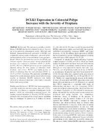 DCLK1 Expression in Colorectal Polyps Increases with the Severity