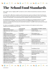 Of the 24,3471 Schools in England, 3,8442 Are Academies and Free Schools Founded Between September 2010 and June 2014. As of 2