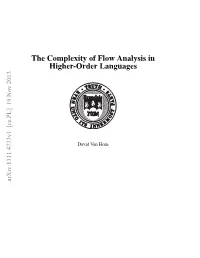 The Complexity of Flow Analysis in Higher-Order Languages