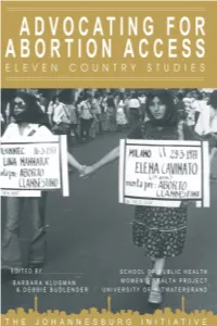 Advocating Access for Abortion Access