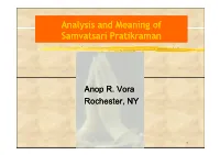 Analysis and Meaning of Samvatsari Pratikraman
