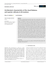 Architectonic Characteristics of the Visual Thalamus and Superior Colliculus in Titi Monkeys