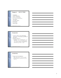 Chapter 6 : DATA TYPES