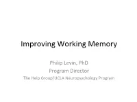 Improving Working Memory