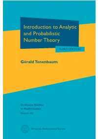 Introduction to Analytic and Probabilistic Number Theory