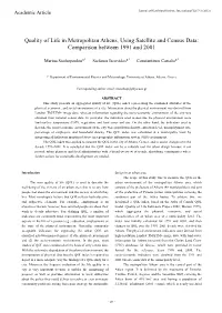 Quality of Life in Metropolitan Athens, Using Satellite and Census Data: Comparison Between 1991 and 2001