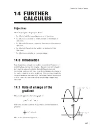 14 Further Calculus 14 FURTHER CALCULUS