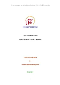 Cursos Concertados Con Universidades Extranjeras 2016-2017