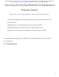 Discovering the N-Terminal Methylome by Repurposing of Proteomic
