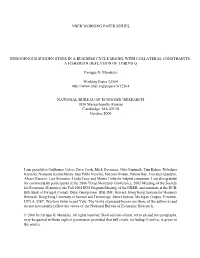 Nber Working Paper Series