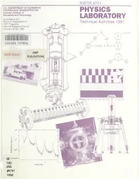 PHYSICS LABORATORY Technical Activities 1991