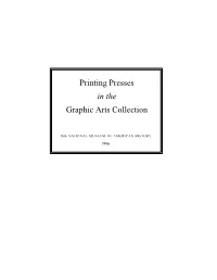 Printing Presses in the Graphic Arts Collection