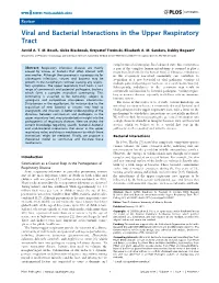 Viral and Bacterial Interactions in the Upper Respiratory Tract