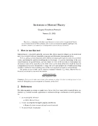 Invitation to Matroid Theory