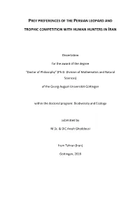 Prey Preferences of the Persian Leopard and Trophic Competition with Human Hunters in Iran’