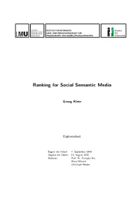Ranking for Social Semantic Media