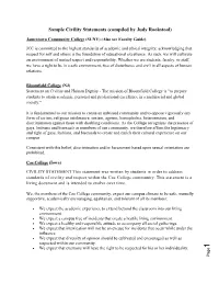 Sample Civility Statements (Compiled by Judy Rookstool)