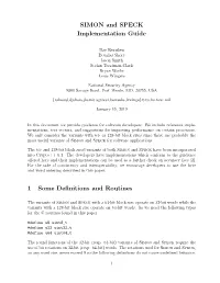 SIMON and SPECK Implementation Guide 1 Some Definitions And