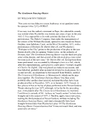 The Gentleman Dancing-Master. by WILLIAM WYCHERLEY 
