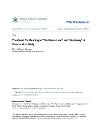 The Quest for Meaning in "The Waste Land" and "Sanctuary": a Comparative Study