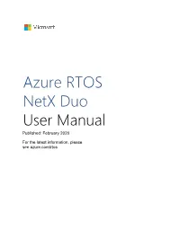 Azure RTOS Netx Duo User Manual Published: February 2020