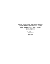Comparison of Identification and Ranking Methodologies for Speed-Related Crash Locations