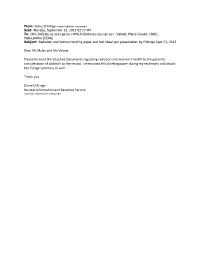 Dear Ms Myles and Ms Valade Please Forward the Attached Documents