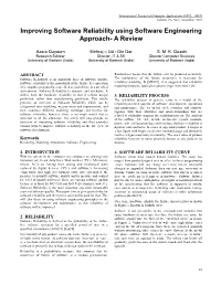 Improving Software Reliability Using Software Engineering Approach- a Review