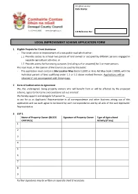 Local Improvement Scheme Application Form