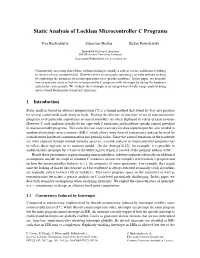 Static Analysis of Lockless Microcontroller C Programs