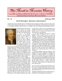 This Month in Moravian History a Monthly Newsletter Published by the Moravian Archives in Bethlehem, Commemorating Events from Moravian History