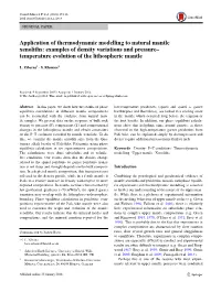 Application of Thermodynamic Modelling to Natural Mantle Xenoliths: Examples of Density Variations and Pressure– Temperature Evolution of the Lithospheric Mantle