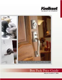 Box Pack Price Guide Effective October 1, 2006 Table of Contents