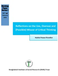 Misuse of Critical Thinking