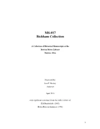 MS-017 Bickham Collection