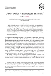 On the Depth of Szemerédi's Theorem
