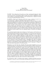 Senate Committees and Responsible Government, the Topic of This Conference, in Particular