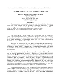 The Derivation of the Name Datisca (Datiscaceae)